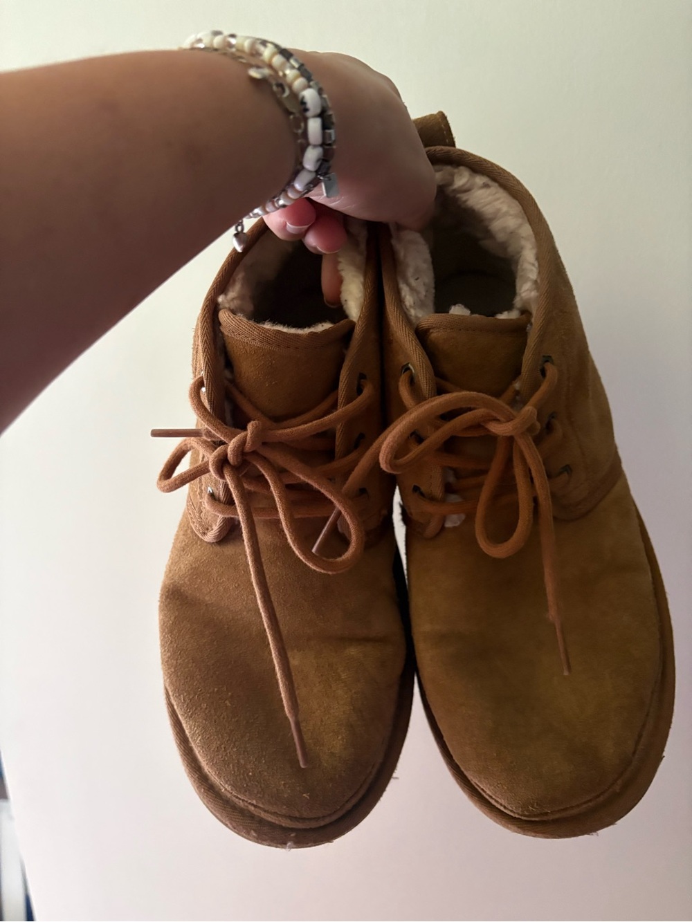 UGG Neumel Chestnut Boots with Fur Lining & Laces